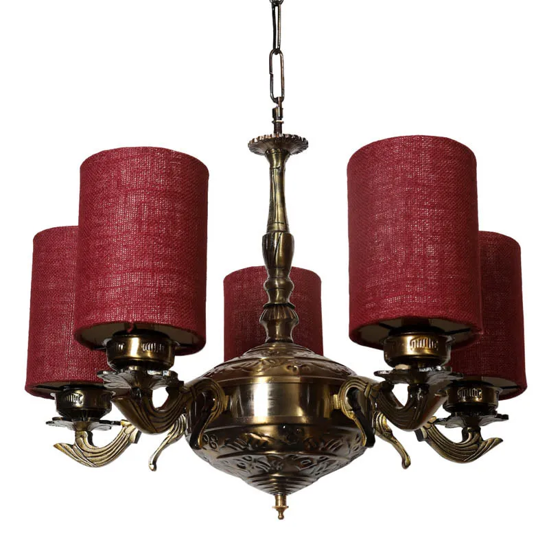Glacia Cylindrical Golden Antique Ceiling Lamp media 4
