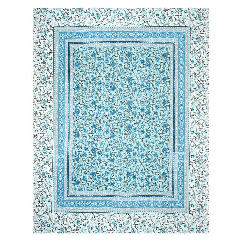 Linexa Floral Cotton Bedsheet (Blue) - 240 TC media 5