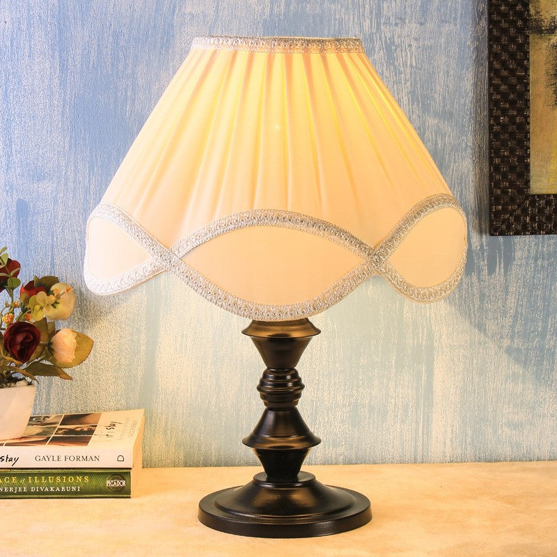 Glowsyn Cotton Table Lamp With Iron Base - Ivory