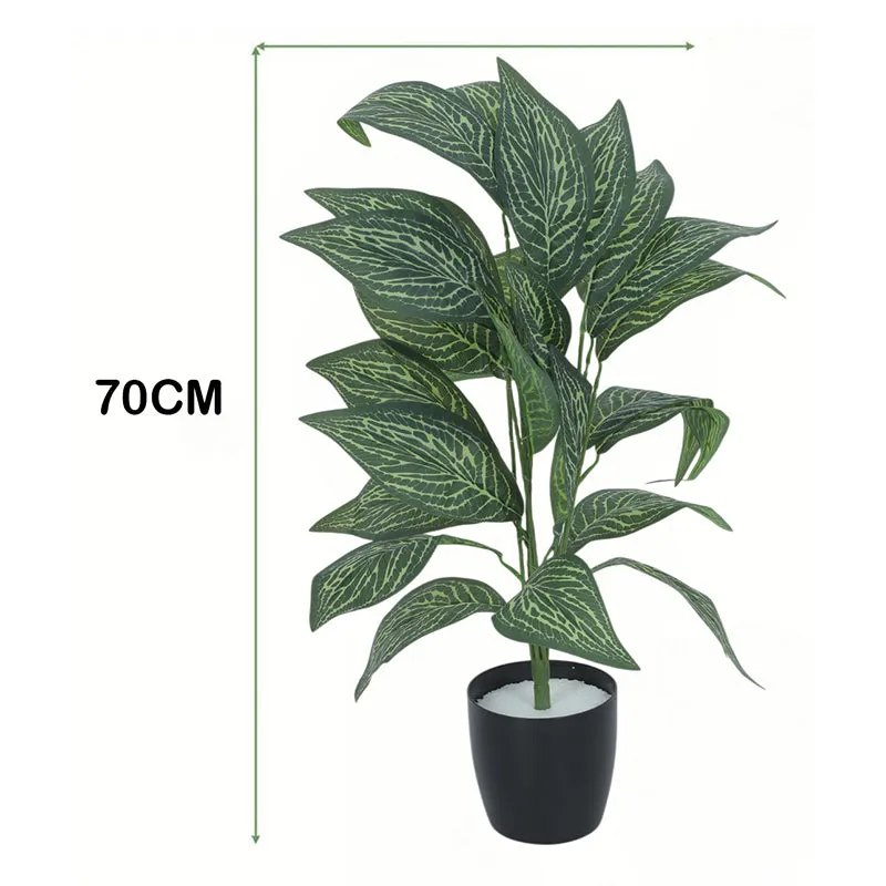 Amazonia Artificial Variegated Croton Plant With Black Plastic Pot - 2.3 Feet media 6