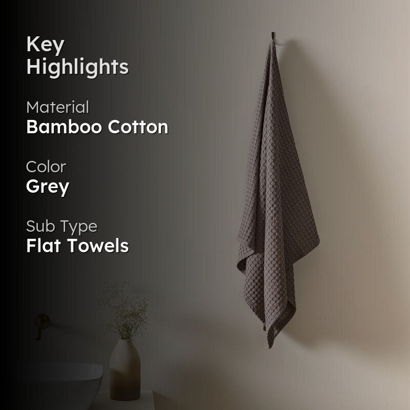 Fluffy Waffle Bath Towel - Grey media 2