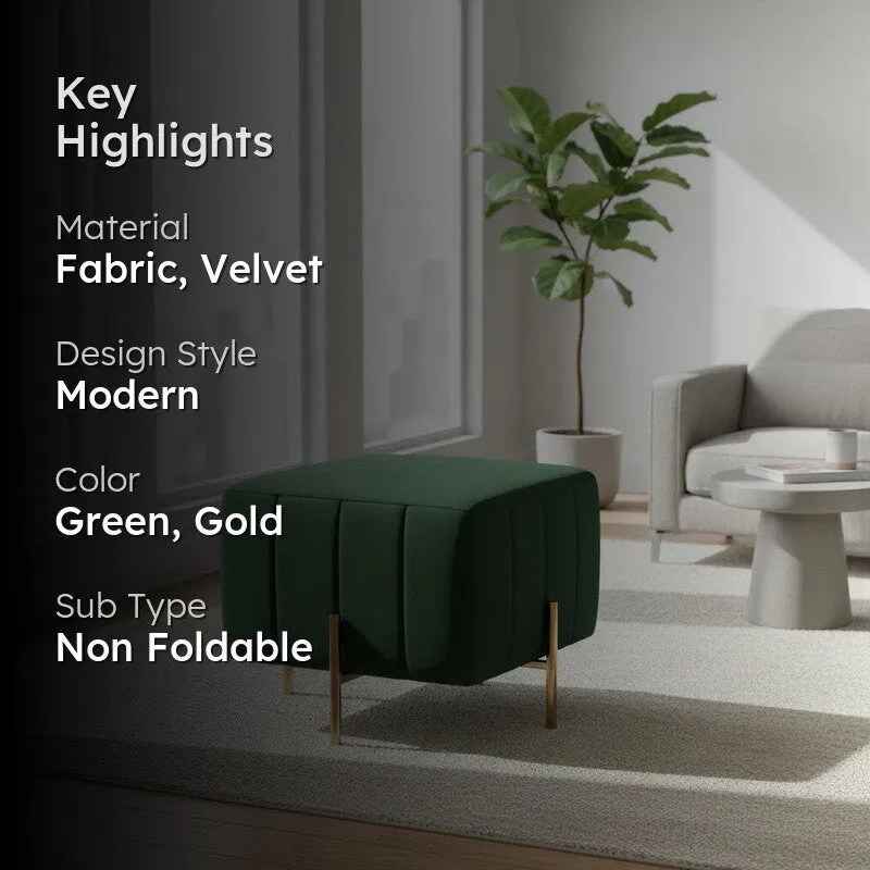 Zevion Softara Ottoman - Green & Gold media 2