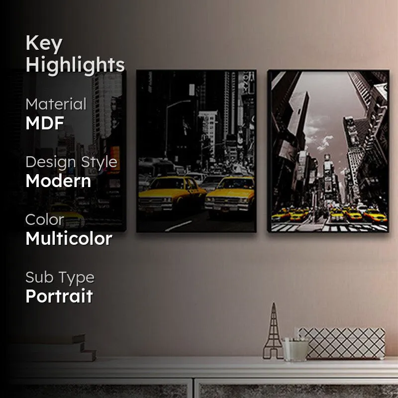 Skyscraper Wonder Wall Painting - Set Of Three media 2