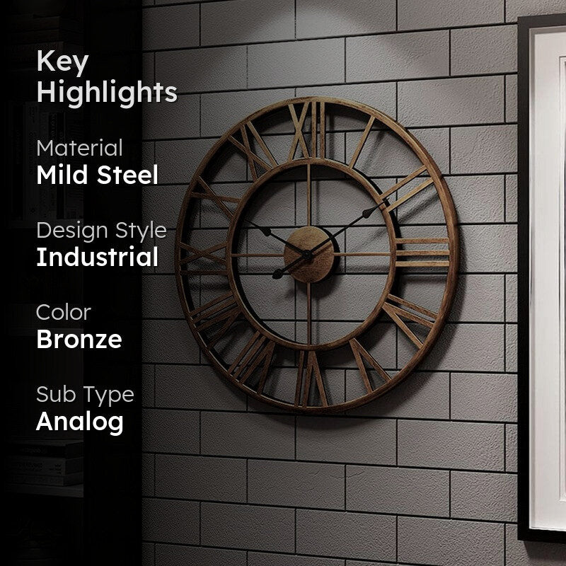 Timey Silent Wall Clock - Bronze media 2