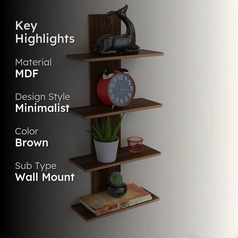 Quadra Block Wall Shelf - Brown media 2