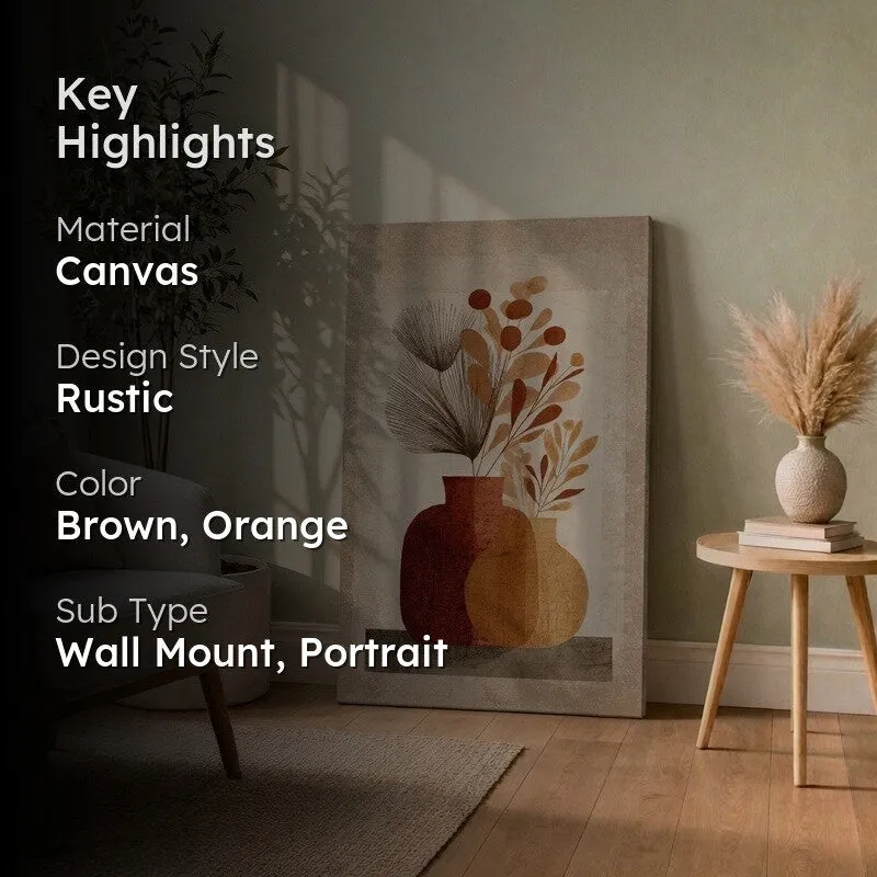 Earthy Vase Composition Canvas Wall Art media 2