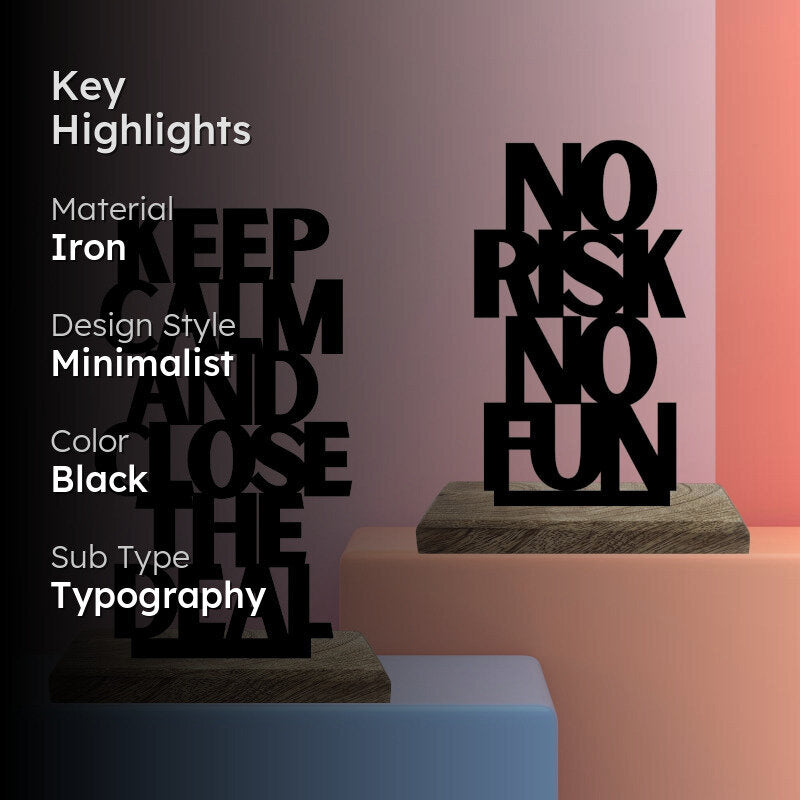 Calm Composure Bold Risks Typography Showpiece - Set Of Two media 2