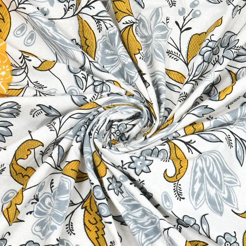 Designa Cotton Bedsheet (Yellow,White) - 240 TC media 5