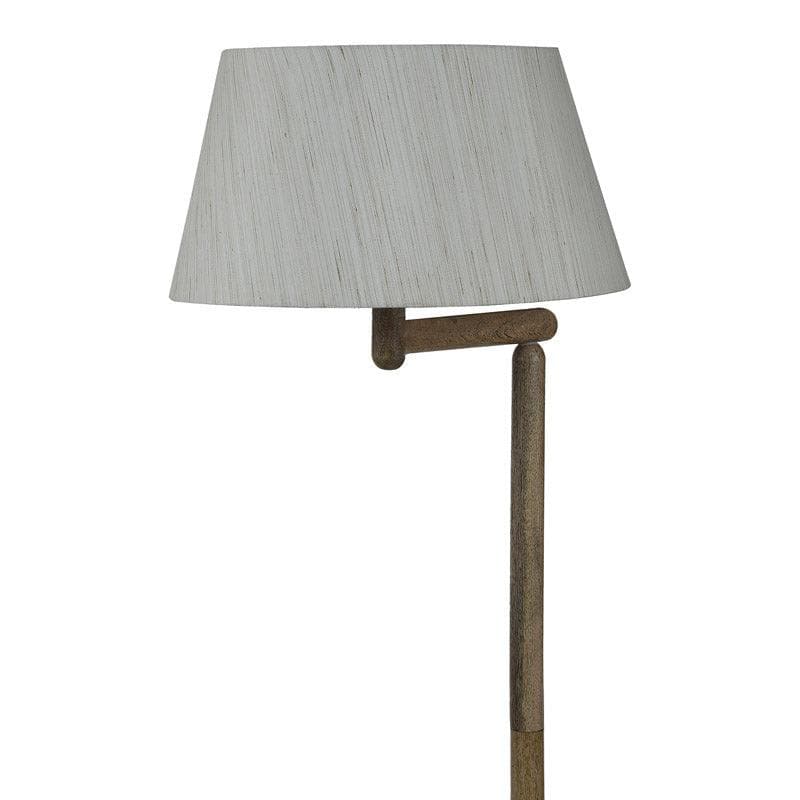 Eartha Enya Wooden Floor Lamp With Shelf - Grey & Brown media 4