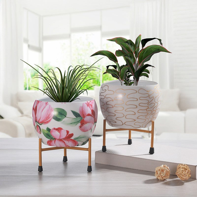 Botanique Charm Metal Planter with Stand - Multicolor media 3