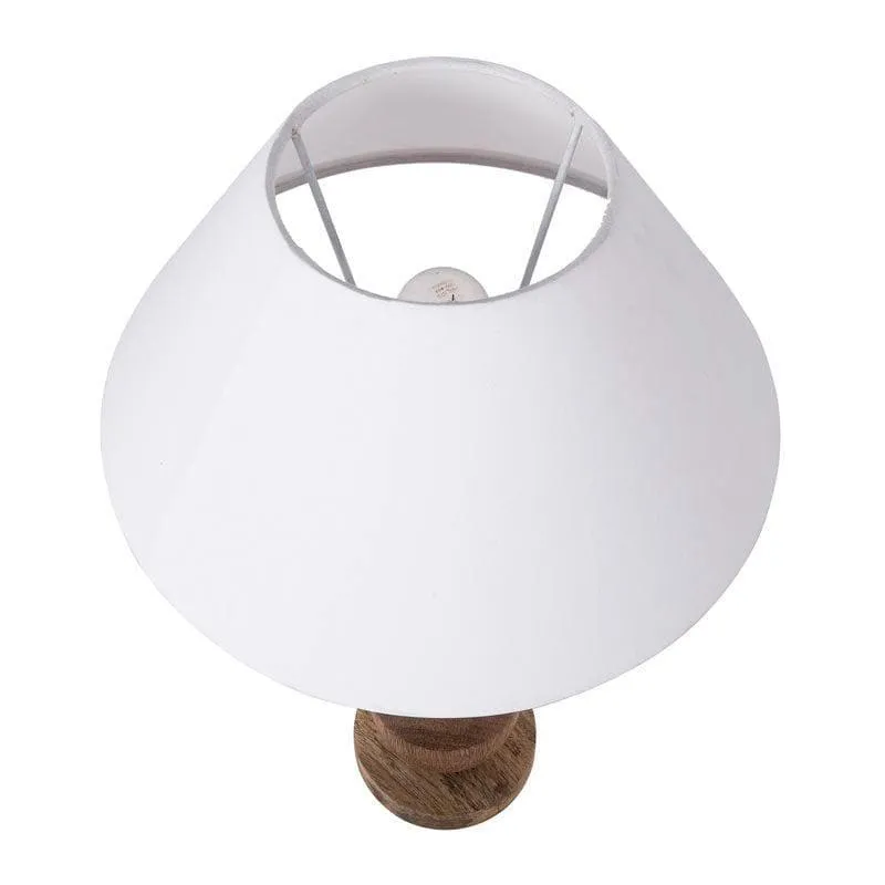 Classic Cubist Fabric Table Lamp With Conical Shade - Brown,White media 3