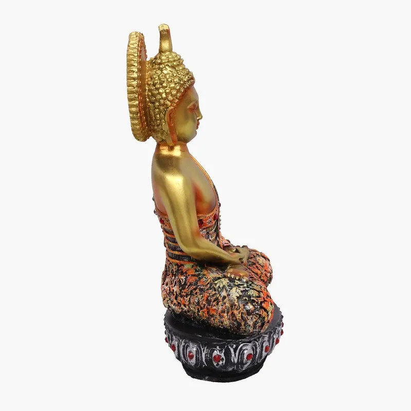 Sovereign Lotus Buddha Polyresin Idol (17 inches) - Gold media 4