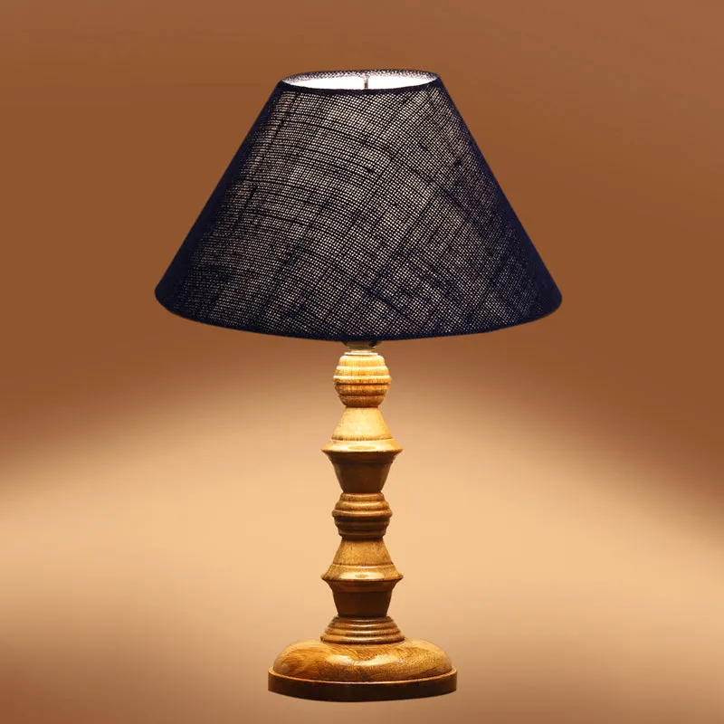 Sienna II Timber Wooden Table Lamp - Blue,Brown media 5