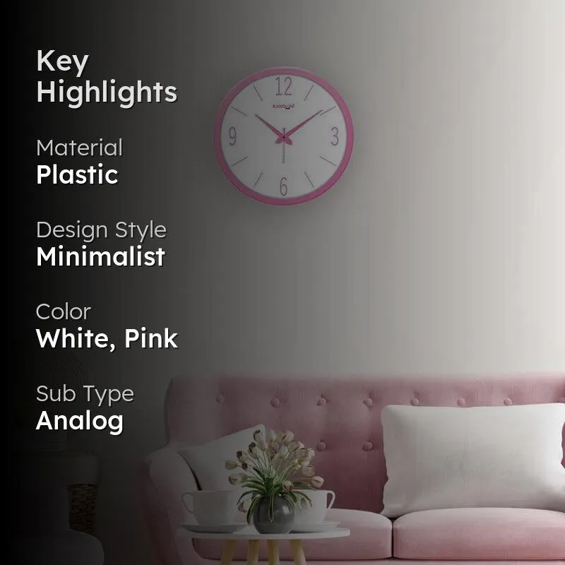 Polly Modern Wall Clock - Pink media 2