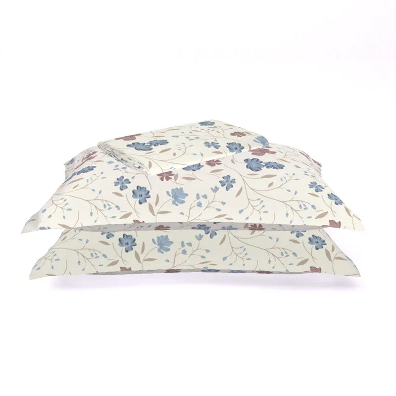 Himeya Comfort Percale Blooms Cotton Bedsheet (Pink,Blue) - 120 TC media 4