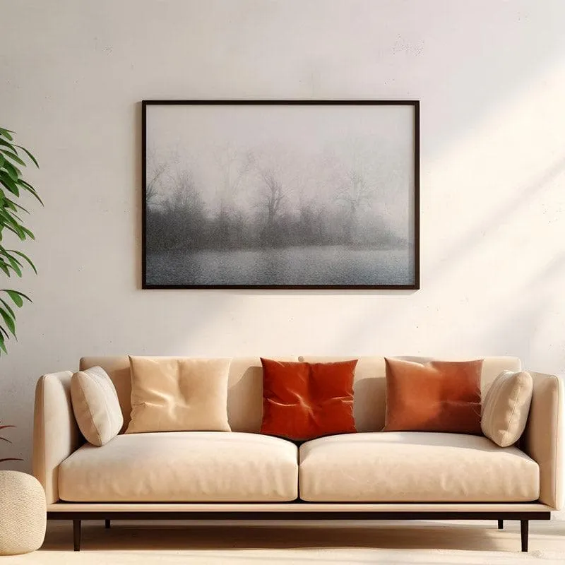 Misty Mood Landscape Wall Painting -Black & Grey media 4