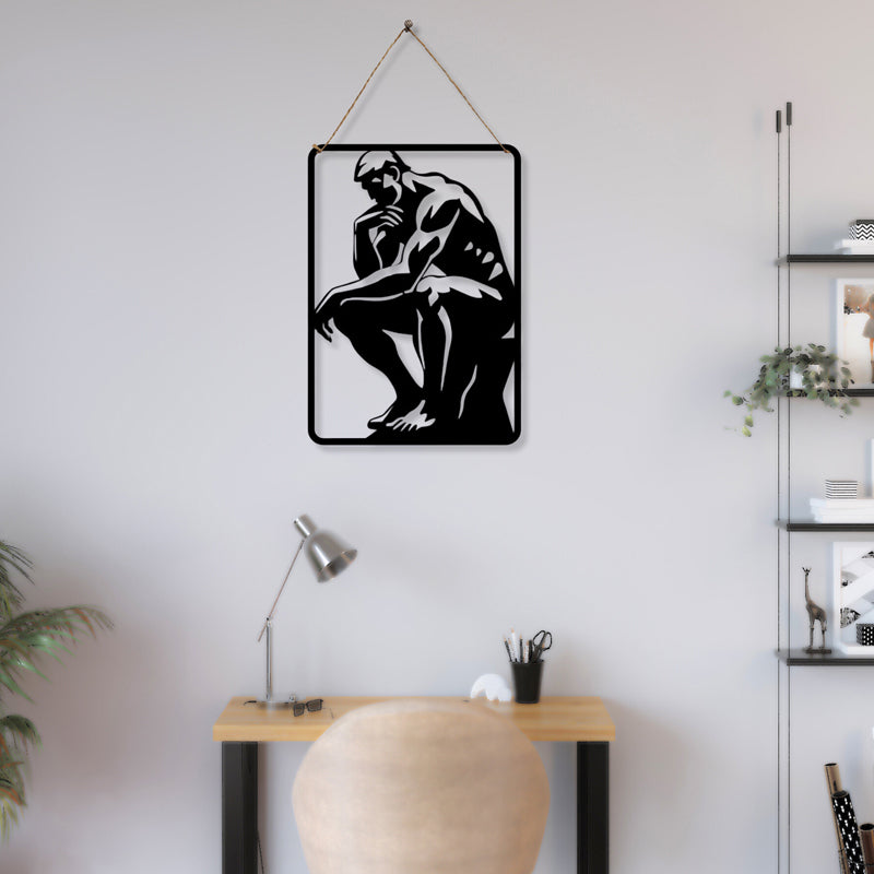 The Thinker's Silhouette Iron Wall Accent