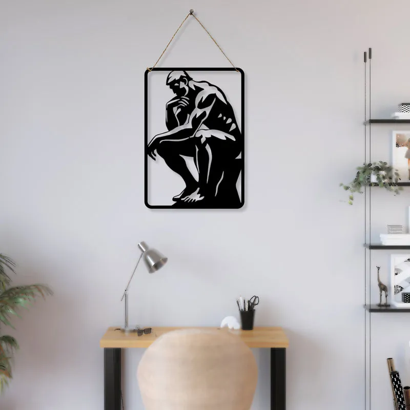 The Thinker's Silhouette Iron Wall Accent media 1
