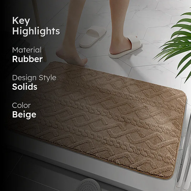 Interlocked Step Microfiber Bath Mat - Beige media 2