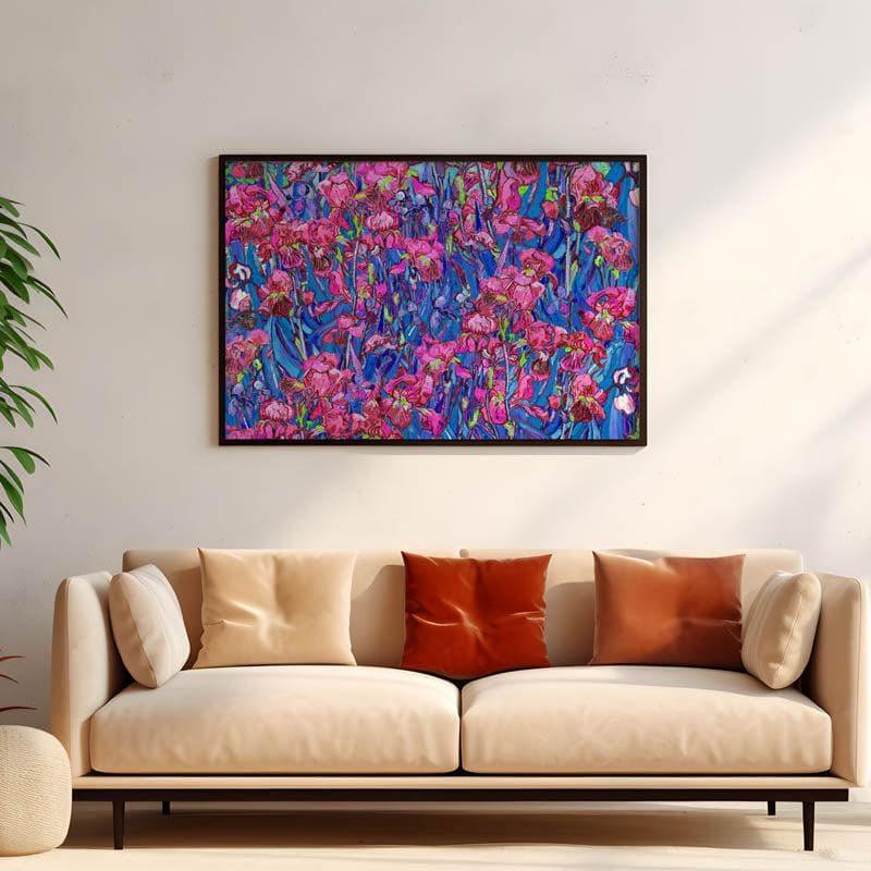 Pink Irises By Vincent Van Gogh - Black Frame