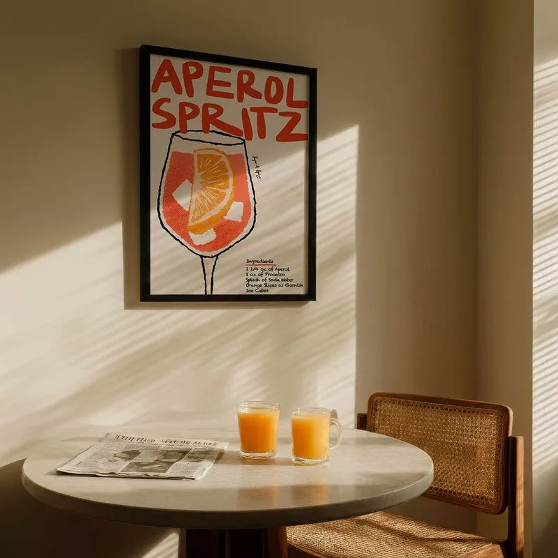 Aperol Spritz Archival Canvas Wall Art - Black media 5