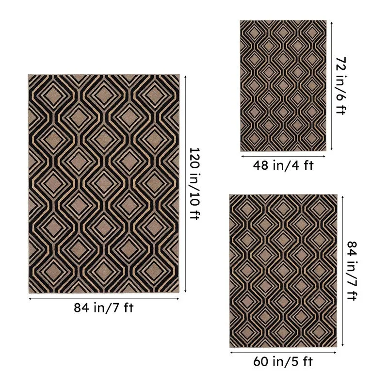 Faramir Hand Tufted Geometric Wool & Nylon Carpet - Black media 15