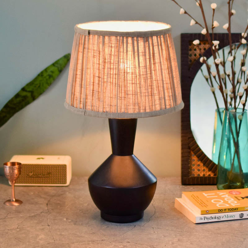 Amiro Plated Wooden Table Lamp - Grey,Black