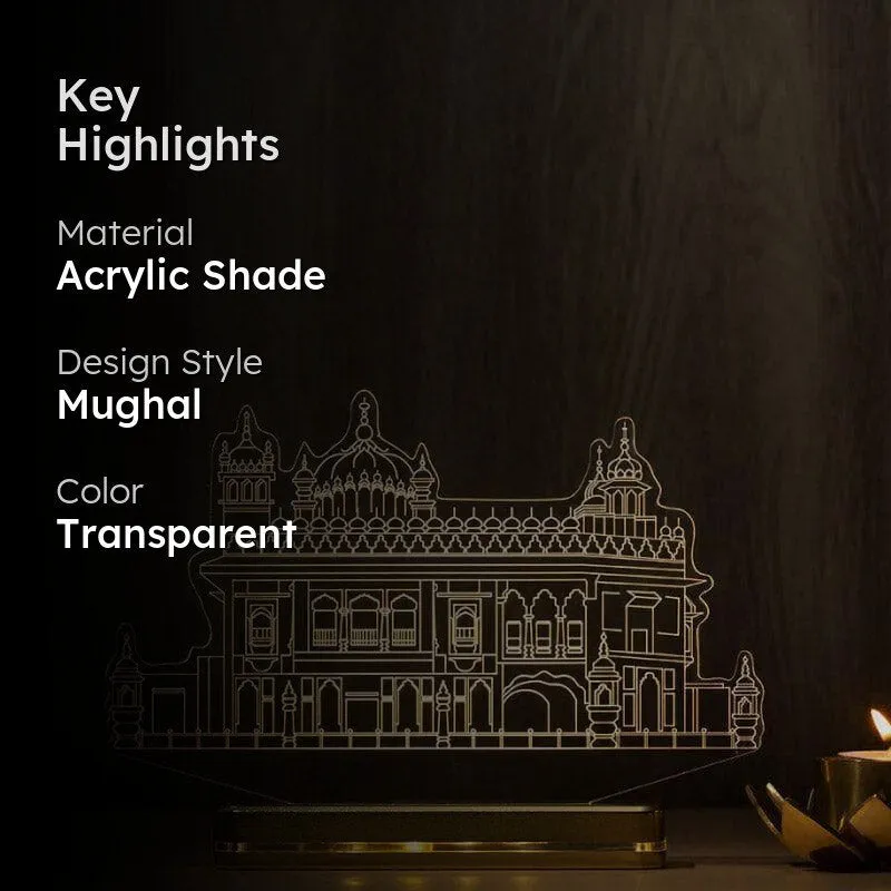 Golden Temple Acrylic Table Lamp - Transparent media 2
