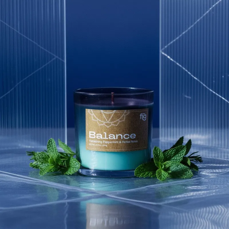 Fig Living Balance Peppermint Palm Wax Scented Candle media 1