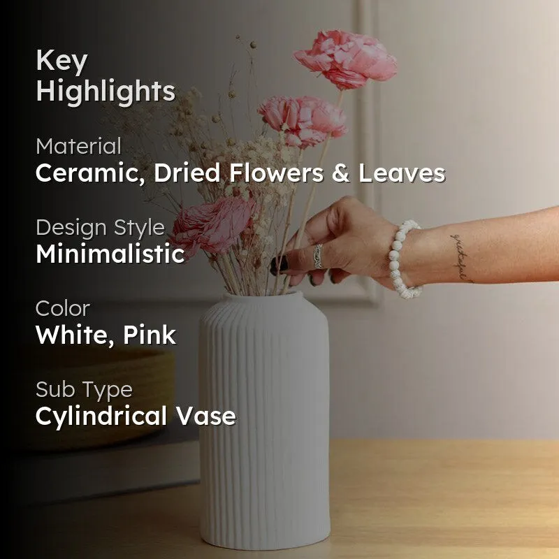 Charmia Vase With Naturally Dried Flower Bunch media 2