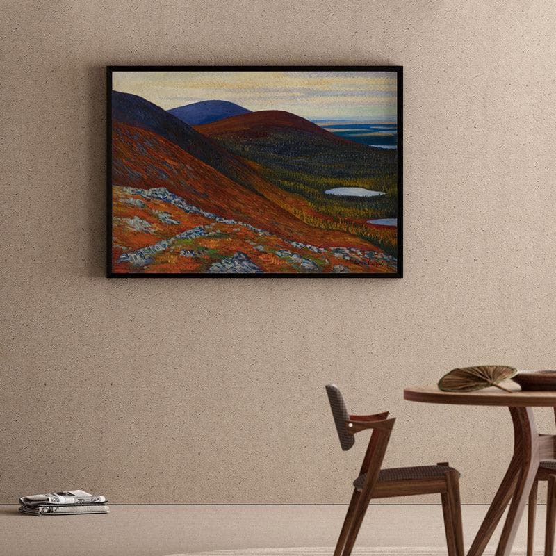 Autumn Wonder Landscape Canvas Wall Painting - Black Frame
