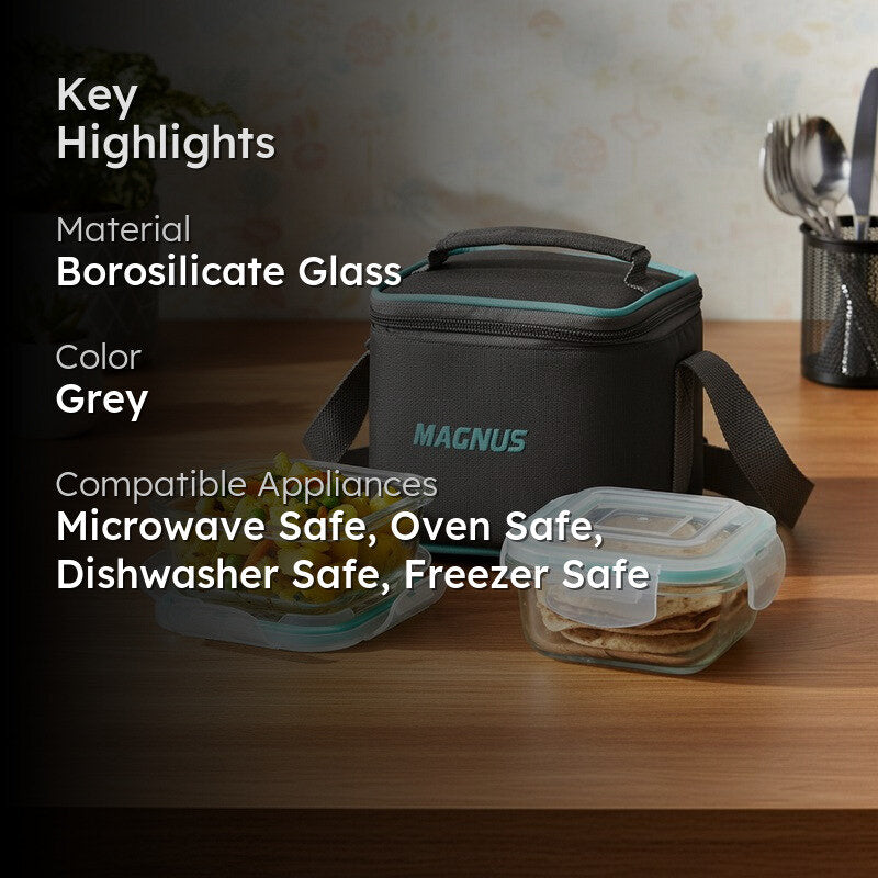 Nexora Dash Lunch Box with Lunch Bag - Five Piece Set media 2