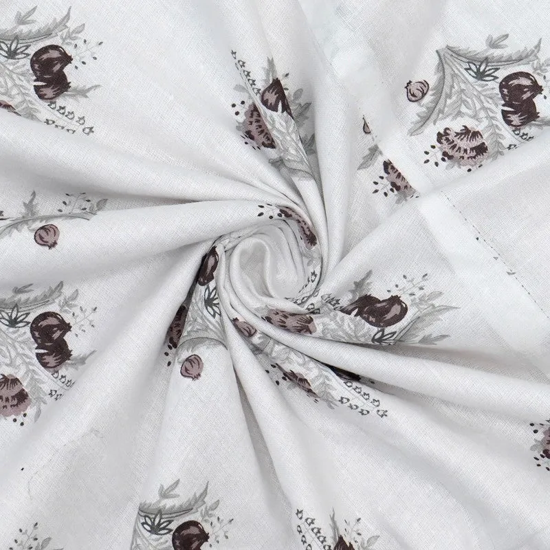 Tiny Bloom Reversible Cotton Dohar (Brown,White) - 120 GSM media 5