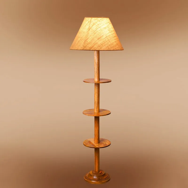 Vintage Glow Wooden Floor Lamp - Beige media 6