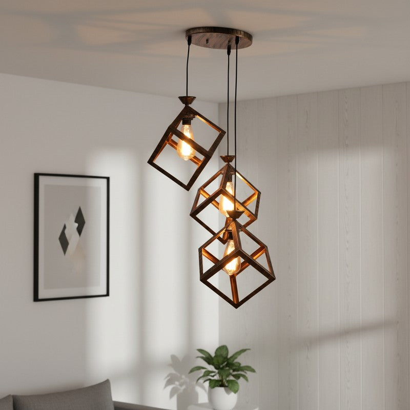 FloraGlow Trio Iron Ceiling Lamp