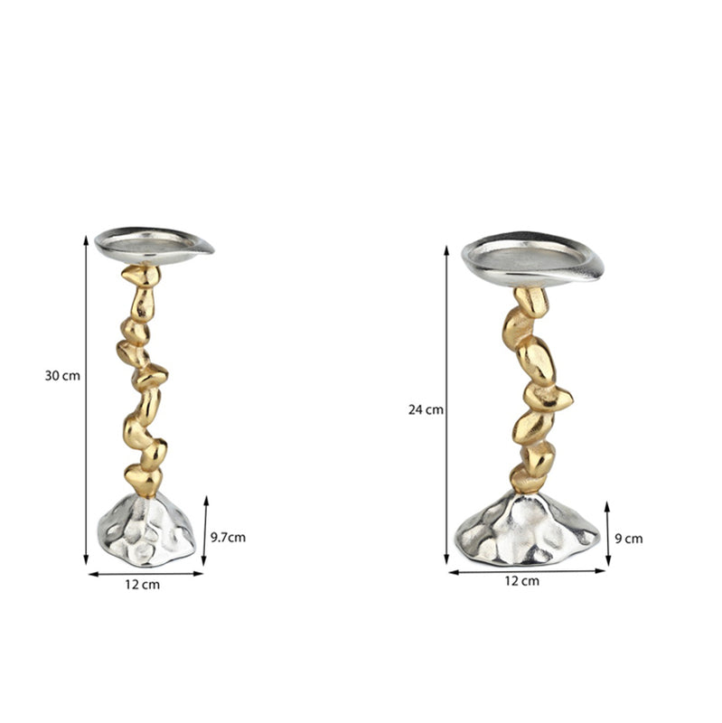 GlowNest Candle Holder (Silver,Gold) - Set of Two media 6