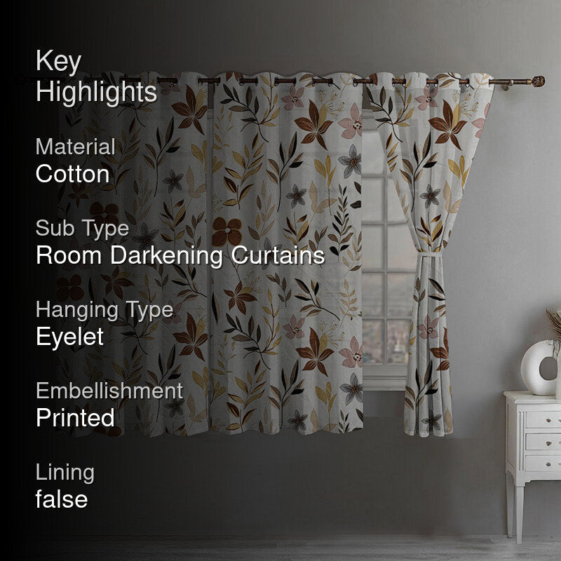 Fleur Charm Room Darkening Curtain - Set Of Three media 2