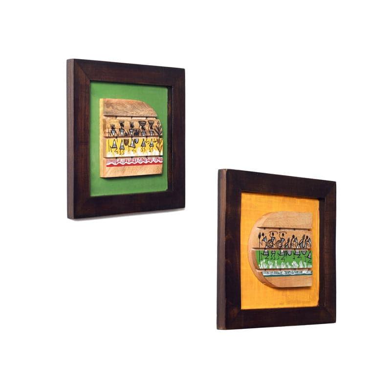 Warli Wrap Wooden Wall Art - Set Of Two media 4