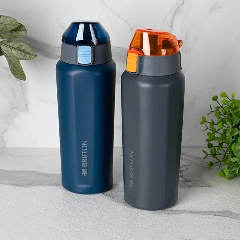 Hydra Hue Hot & Cold Thermos Water Bottle (Blue & Grey, 650 mL Each) - Set Of Two media 1