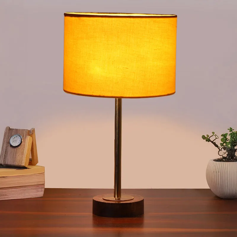 Cotin I Rodin Wooden Table Lamp - Yellow,Gold,Brown media 2