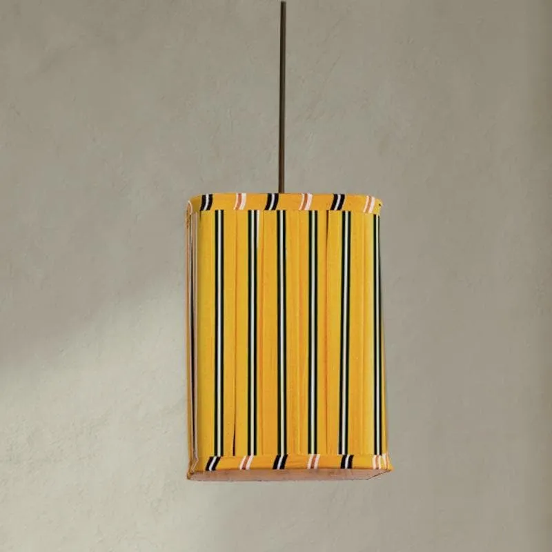 Candy Stripe Pleated Fabric Ceiling Lamp media 3