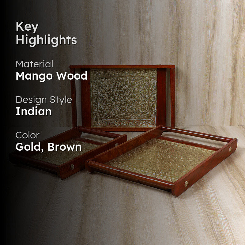 Brunna Mango Wood Serving Tray - Set Of Three media 2