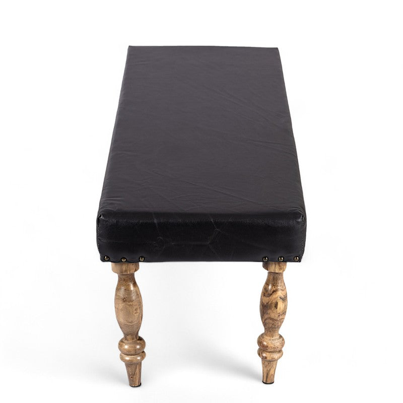 Arvino Sheesham Wooden Bench - Black media 5
