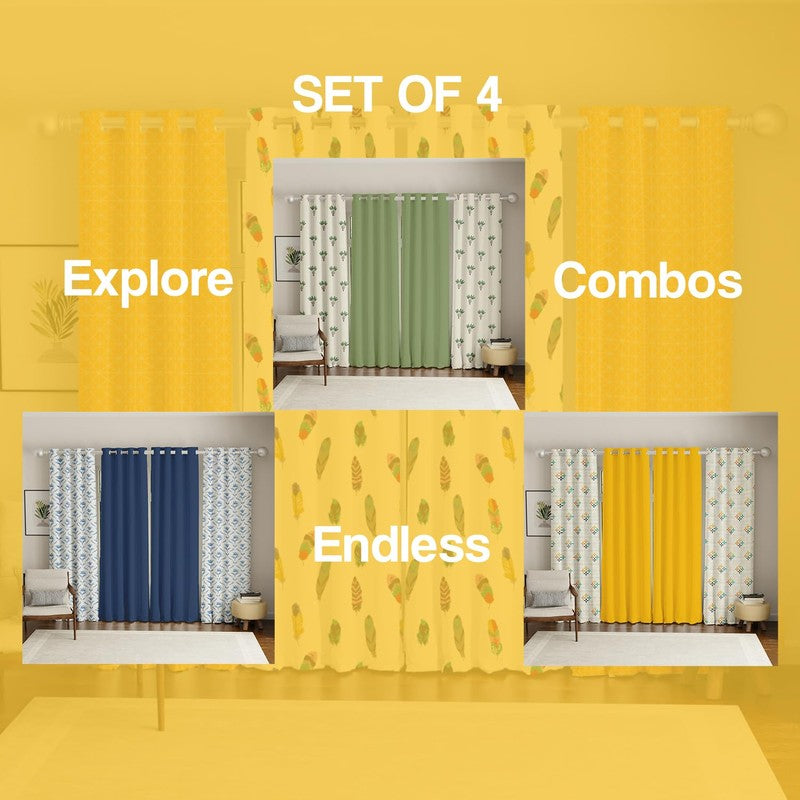 Urban Space Yellow Star & Dream Catcher Curtains - Set Of Four media 6