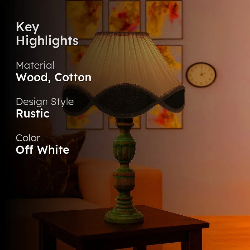 Arvello Zyra Wooden Table Lamp - OffWhite media 2