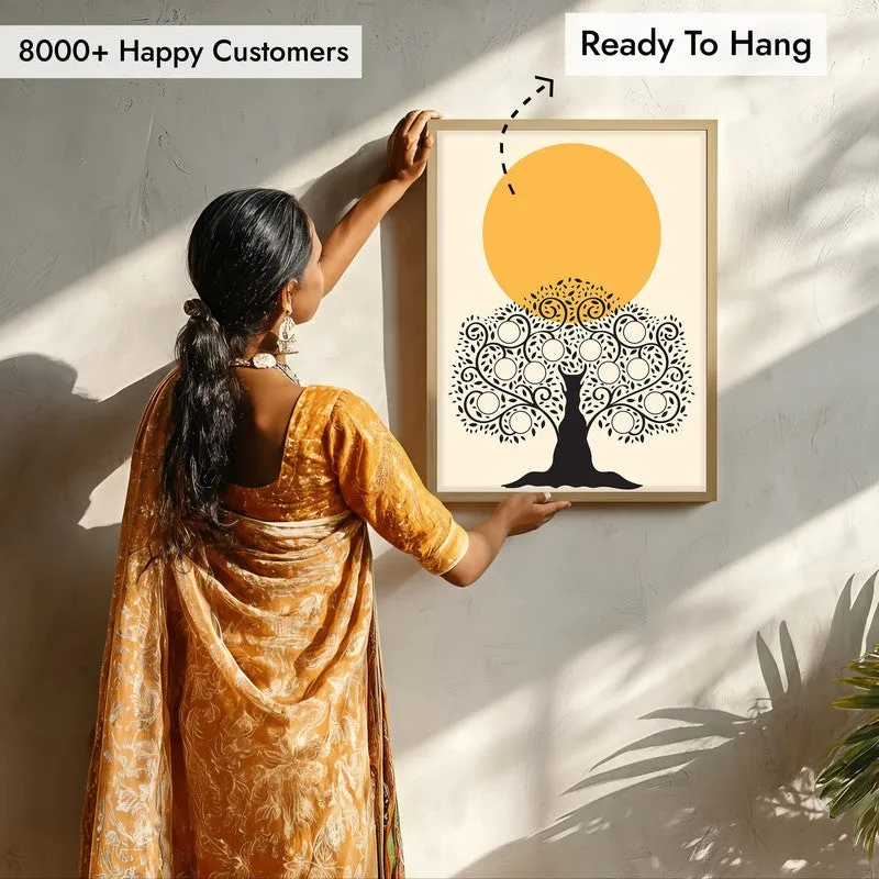 Tharu Archival Paper Wall Art - Natural Brown Frame media 7
