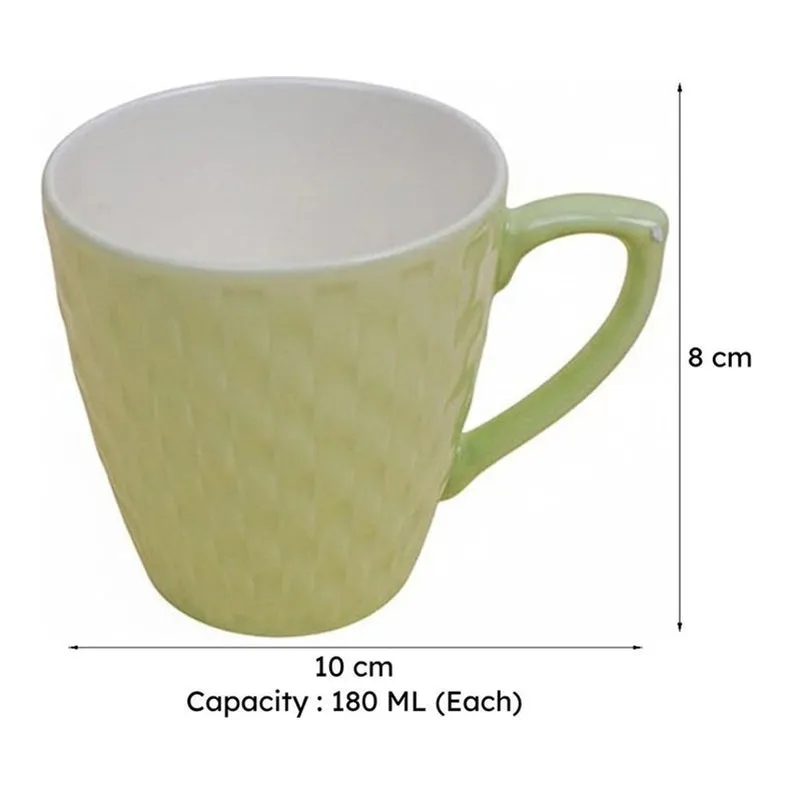 Arviya Porcelain Tea Cup (180 mL Each)/Green)- Set of Six media 7