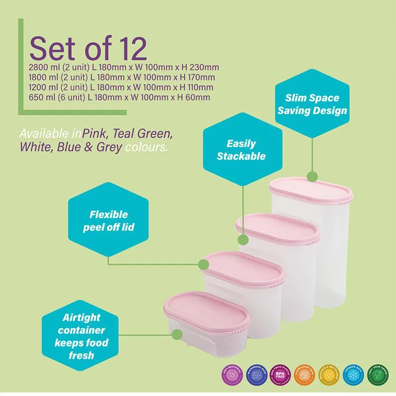 Elmera Storage Container (Pink & White) - Set Of Twelve media 4