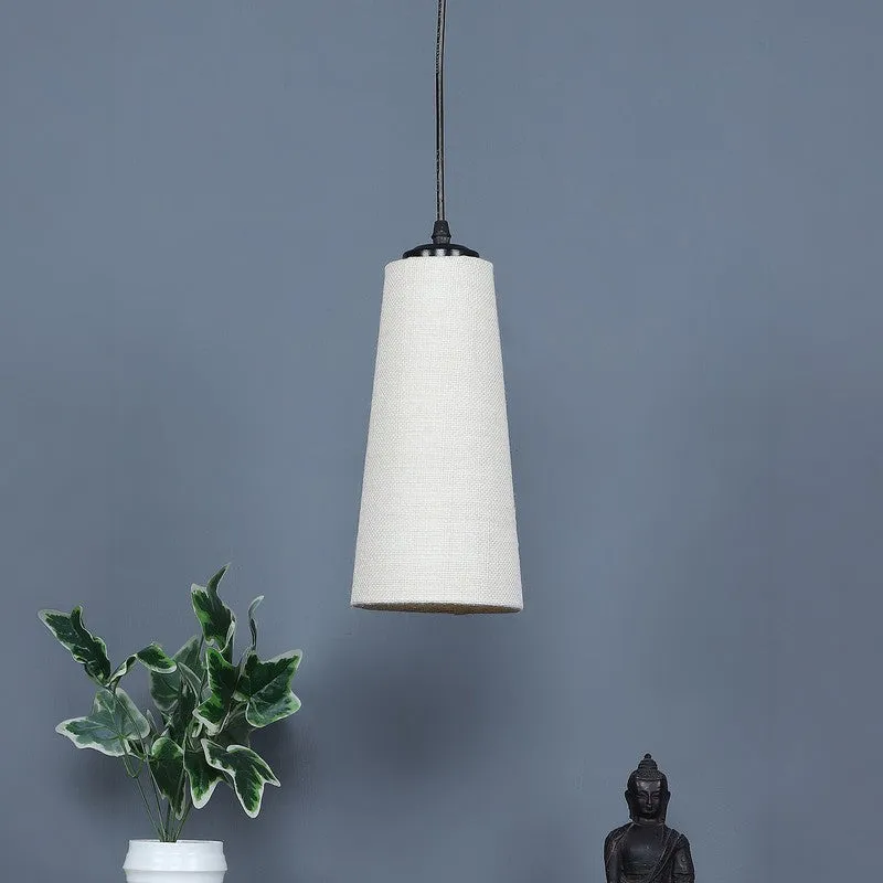 Solarae Metal & Cotton Ceiling Lamp - Grey media 4