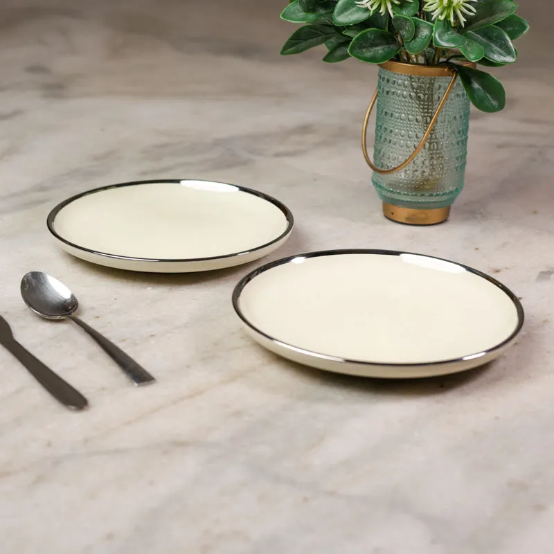 Elegant Off (White Porcelain Quarter Plates) - Set Of Two media 3
